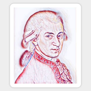 Wolfgang Amadeus Mozart Portrait | Wolfgang Amadeus Mozart Artwork | Line Art Sticker